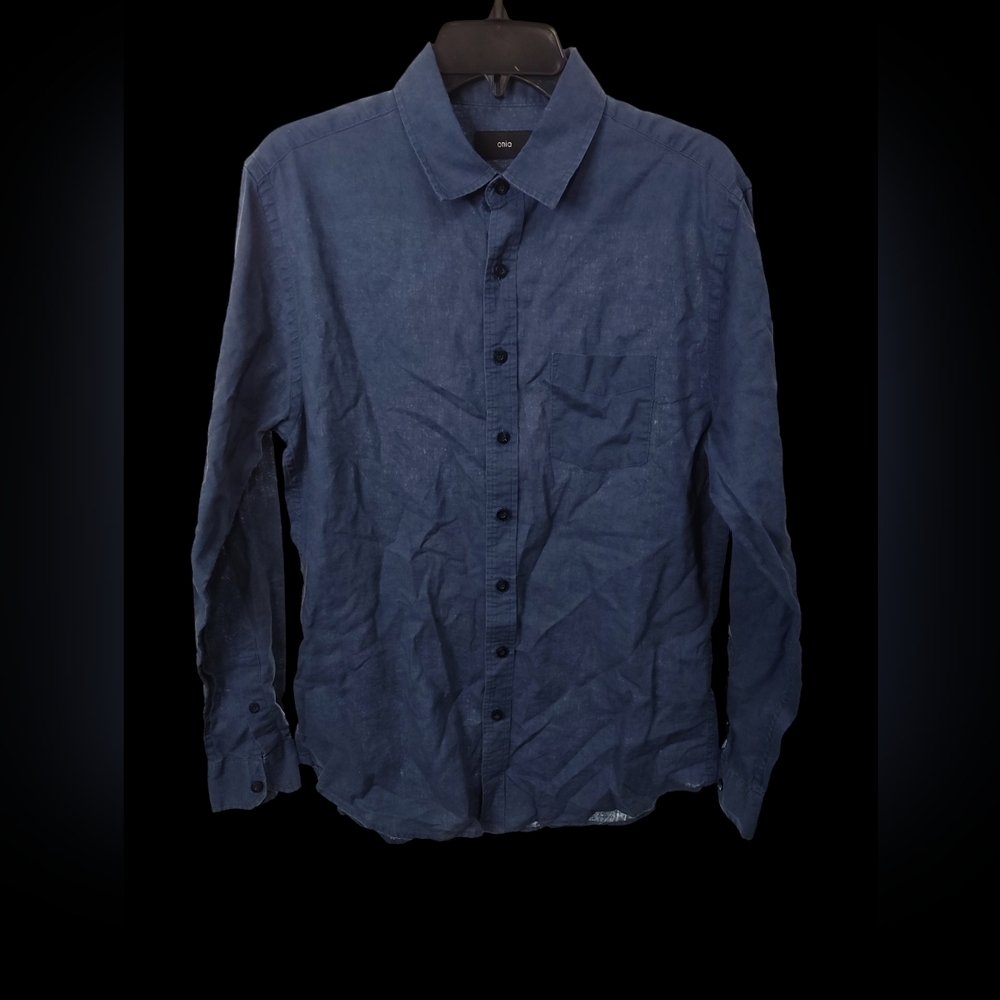 Onia Deep Blue Casual Button Down Shirt